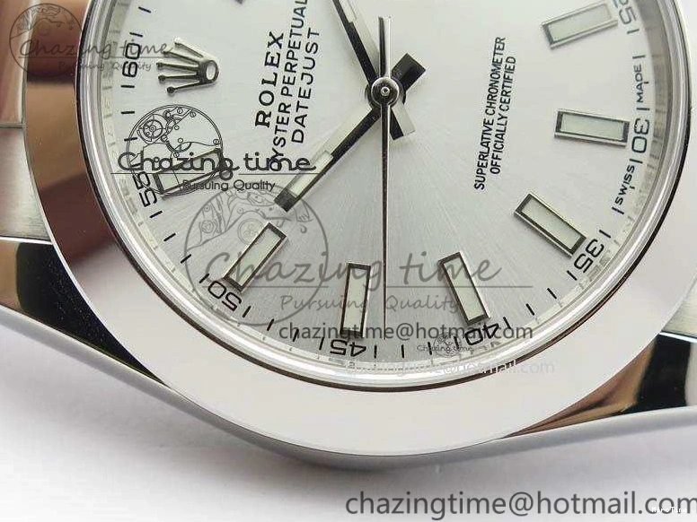 MiroTime 1218 HighQuality DateJust 41mm 126300 SS Noob 1:1 Best Edition Silver Dial Stick Markers On SS Bracelet A 3597